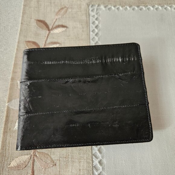 Vintage 1980s Eel Skin Wallet - Picture 1 of 9